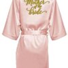peignoir satin femme rose or pour femmes, robe de mariée, de demoiselle d'honneur de mariage