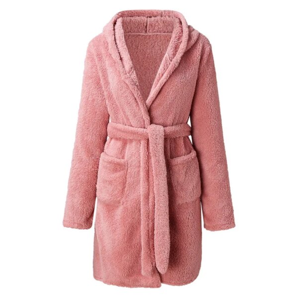 peignoir  Robe à bandes pour femmes, pyjama doux, confortable et chaud