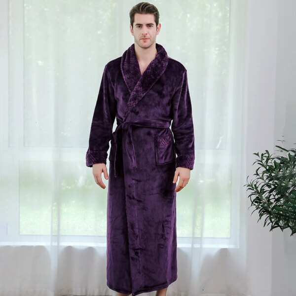 peignoir Robe de bain en flanelle Extra longue pour homme et femme