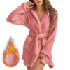 25272-fba3c4.jpg peignoir Robe à bandes pour femmes, pyjama doux, confortable et chaud