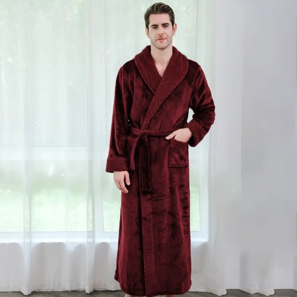peignoir Robe de bain en flanelle Extra longue pour homme et femme
