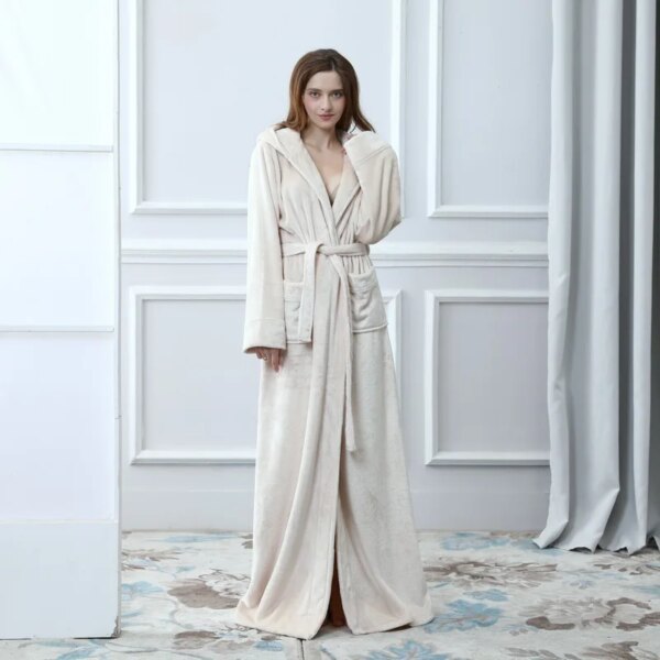 peignoir Robe de bain en flanelle Extra longue pour homme et femme