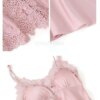 pyjama satin femme en dentelle vêtements de nuit en Satin, vêtements de nuit d'été avec pantalon
