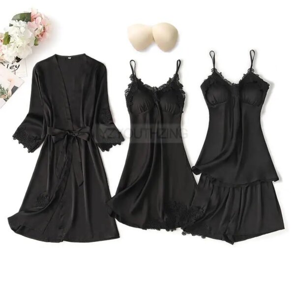 25463-b93176.jpg pyjama satin femme en dentelle vêtements de nuit en Satin, vêtements de nuit d'été avec pantalon