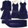 pyjama satin femme en dentelle vêtements de nuit en Satin, vêtements de nuit d'été avec pantalon
