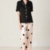 pyjama satin femme rose Sexy 2 pièces pour femmes, vêtements de nuit en Satin de soie