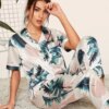 pyjama satin femme Ensemble de 2 pièces de Pyjama à manches courtes pour Femme