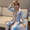 pyjama satin femme vêtements de nuit Sexy en Satin, manches longues, vêtements de maison