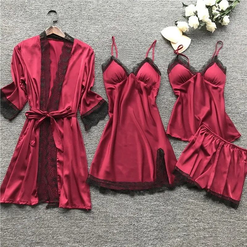 4PCS wine red