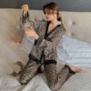 Pyjama en soie en Polyester et fausse soie pour femme, ensemble de nuit, Sexy