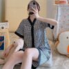 Pyjama en soie en Polyester et fausse soie pour femme, ensemble de nuit, Sexy