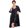 Pyjama Satin de soie pour femmes, 2 pièces, Sexy, soie, Robe Pj