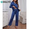 28073-9caa9d.jpg Pyjama en Satin de soie pour femmes, ensemble de 2 pièces