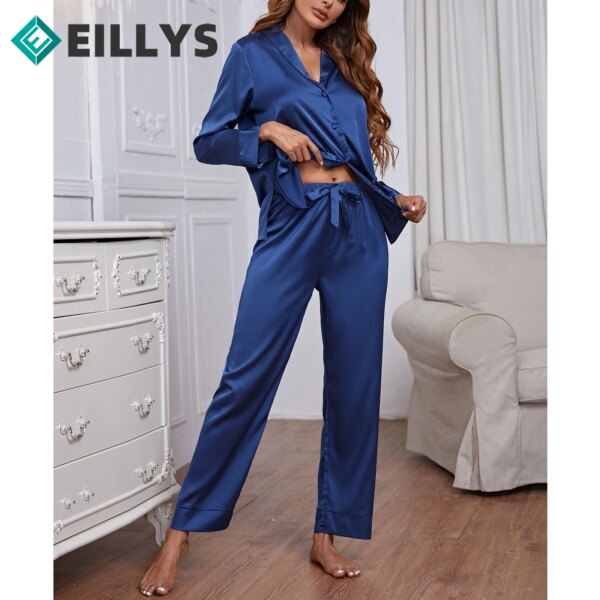 28073-9caa9d.jpg Pyjama en Satin de soie pour femmes, ensemble de 2 pièces