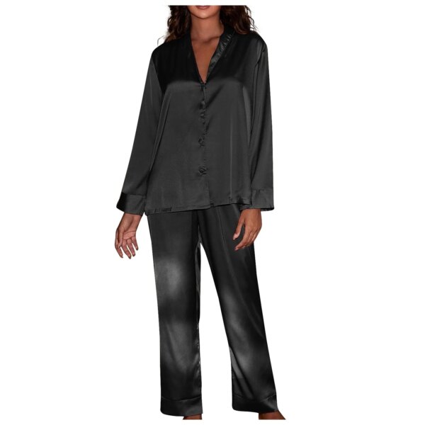 Pyjama en Satin de soie pour femmes, ensemble de 2 pièces