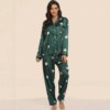 pyjama satin femme, imprimé léopard, vêtements de nuit