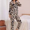 28265-9311ed.jpg pyjama en satin léopard pour femmes, ensemble de printemps