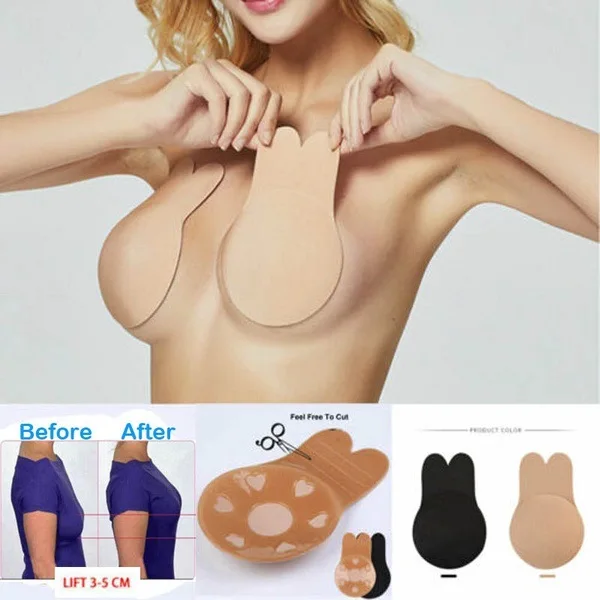 Soutien gorge Push-Up Invisible sans bretelles pour femmes, 1 paire, collant, sans bretelles