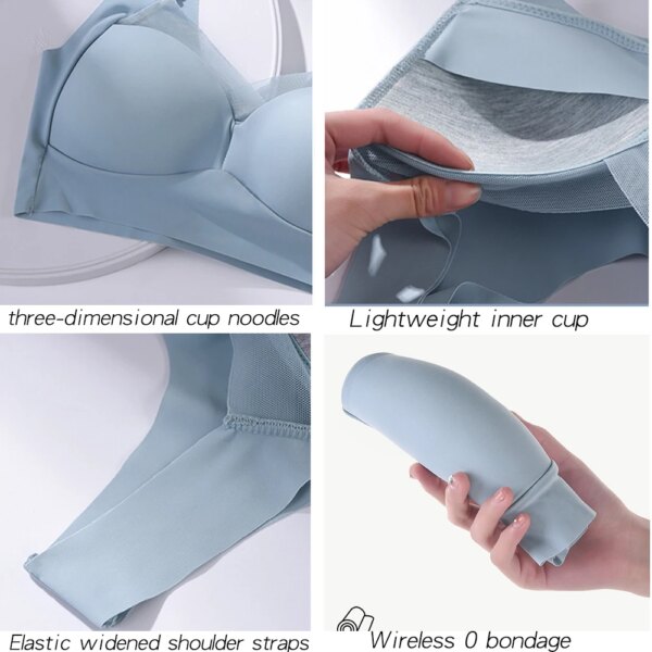Soutien gorge Push Up sans couture pour femmes 3 pièces brassière de sport Bh en dentelle