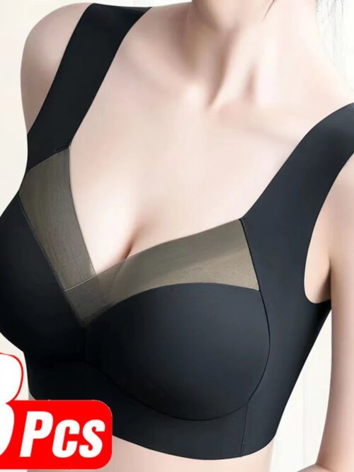 Soutien gorge Push Up sans couture pour femmes 3 pièces brassière de sport Bh en dentelle