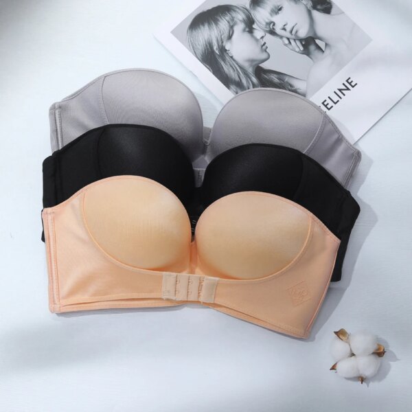 28931-a98ce4.jpg soutien gorge ajustable sans bretelles pour femmes, Sexy, Invisible, Push-Up, couleur unie