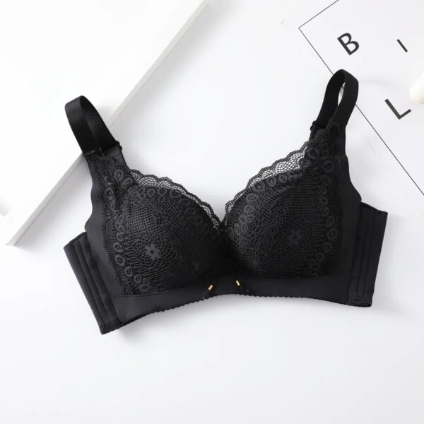 Soutien gorge Push Up en dentelle florale pour femmes, Sexy, sans fil, doux