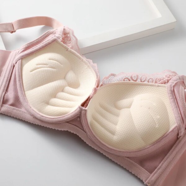 Soutien gorge Push Up en dentelle florale pour femmes, Sexy, sans fil, doux