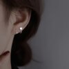 boucle d'oreille femme Anneau à lèvres torsadé en spirale en acier inoxydable, Piercing de langue, cœur