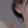 boucle d'oreille femme Anneau à lèvres torsadé en spirale en acier inoxydable, Piercing de langue, cœur