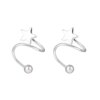 boucle d'oreille femme Anneau à lèvres torsadé en spirale en acier inoxydable, Piercing de langue, cœur