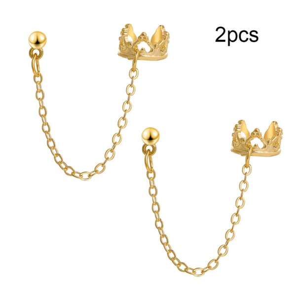 boucle d'oreille femme en Forme de Feuilles Argentées, Ensemble Créatif et Simple, Manchette d'Oreille en Forme de C