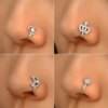 boucle d'oreille femme anneau de nez en cuivre Zircon sans perçage, cœur, étoile, couronne, Clip sur le nez