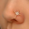 boucle d'oreille femme anneau de nez en cuivre Zircon sans perçage, cœur, étoile, couronne, Clip sur le nez