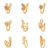 boucle d'oreille femme anneau de nez en cuivre Zircon sans perçage, cœur, étoile, couronne, Clip sur le nez
