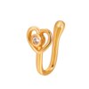 boucle d'oreille femme anneau de nez en cuivre Zircon sans perçage, cœur, étoile, couronne, Clip sur le nez