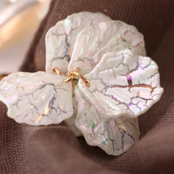boucle d'oreille femme coréennes en forme de pétale de fleur pour femmes, bijoux en alliage