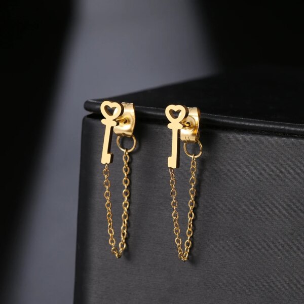 boucle d'oreille femme en acier inoxydable pour femmes, bijoux à la mode