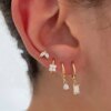 boucle d'oreille femme 2 pièces petites boucles d'oreilles Huggies en acier inoxydable pour femmes