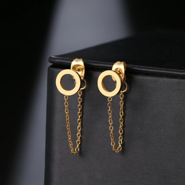 boucle d'oreille femme en acier inoxydable pour femmes, bijoux à la mode
