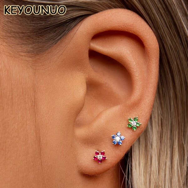 boucle d'oreille femme ensemble de boucles d'oreilles en or pour femmes, boucles d'oreilles en Zircon coloré