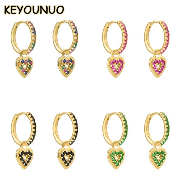 boucle d'oreille femme ensemble de boucles d'oreilles en or pour femmes, boucles d'oreilles en Zircon coloré