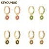 boucle d'oreille femme ensemble de boucles d'oreilles en or pour femmes, boucles d'oreilles en Zircon coloré