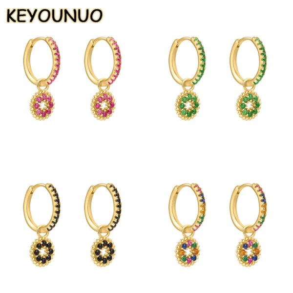 boucle d'oreille femme ensemble de boucles d'oreilles en or pour femmes, boucles d'oreilles en Zircon coloré
