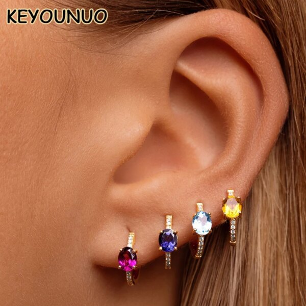 boucle d'oreille femme ensemble de boucles d'oreilles en or pour femmes, boucles d'oreilles en Zircon coloré