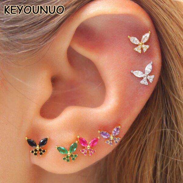 boucle d'oreille femme ensemble de boucles d'oreilles en or pour femmes, boucles d'oreilles en Zircon coloré