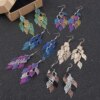 boucle d'oreille femme pendantes de Style ethnique, petits accessoires à neuf feuilles, boucles d'oreilles