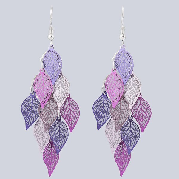boucle d'oreille femme pendantes de Style ethnique, petits accessoires à neuf feuilles, boucles d'oreilles