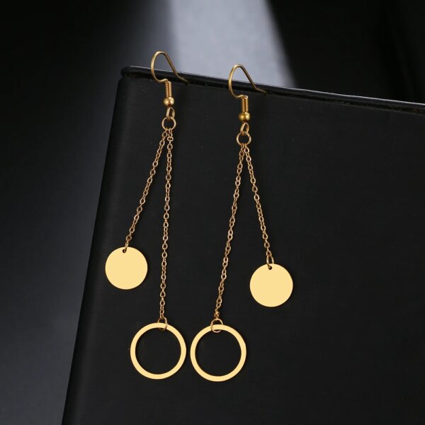 boucle d'oreille femme en acier inoxydable pour femmes, bijoux avec pendentif en forme d'étoile, de lune, de cœur