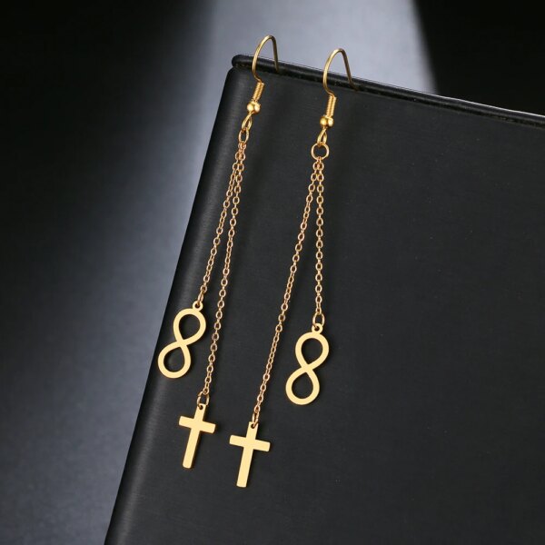 boucle d'oreille femme en acier inoxydable pour femmes, bijoux avec pendentif en forme d'étoile, de lune, de cœur