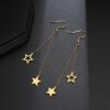 boucle d'oreille femme en acier inoxydable pour femmes, bijoux avec pendentif en forme d'étoile, de lune, de cœur